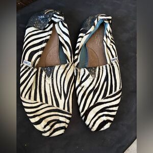 Zebra Print Calf Hair Slipper fur flats runway dress shoes loafers y2k moccasins